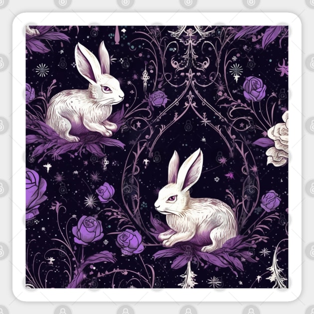White Rabbit Pattern Sticker by Enchanted Reverie